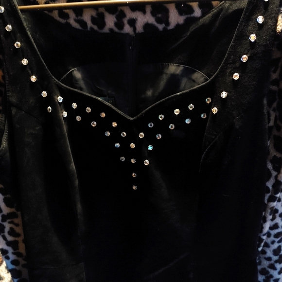 Suede Rhinestone Dress - Picture 1 of 2